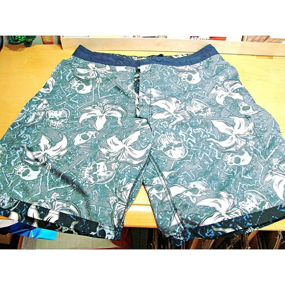 Mens Sideout Floral and Skulls Drawstring Hybrid Board Shorts Swim Trunks Sz 36 - Picture 6 of 12